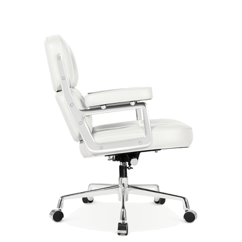 Medium Padded Leather Office ChairWhite