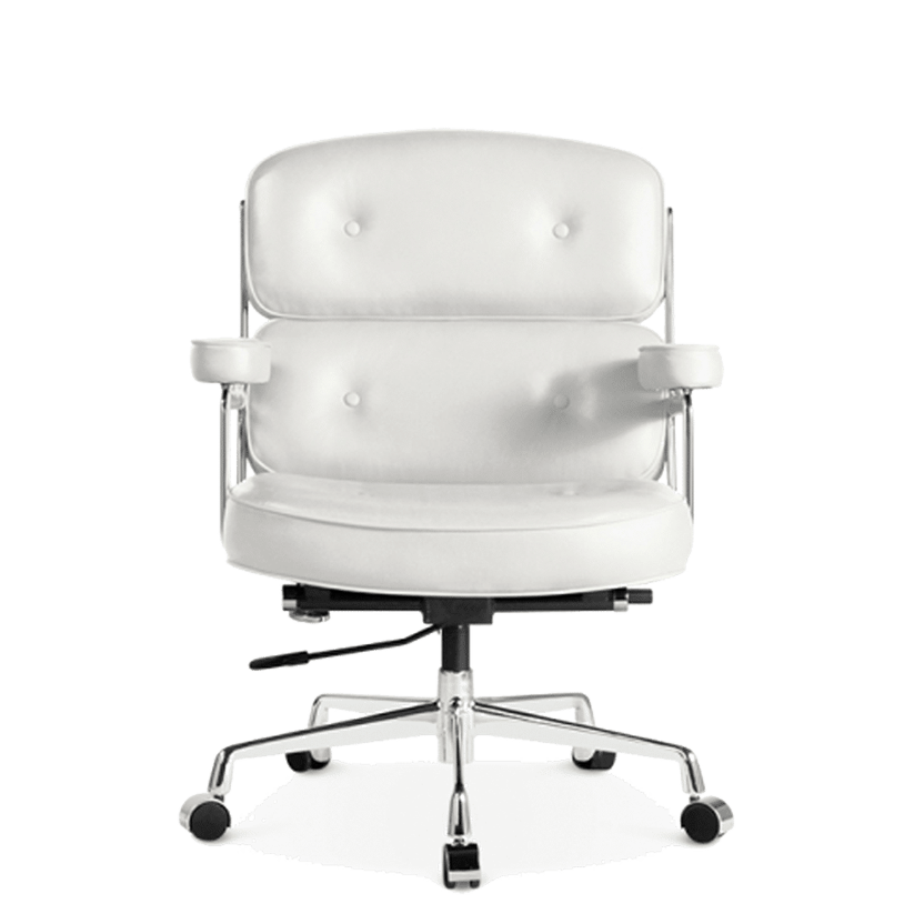 Medium Padded Leather Office ChairWhite