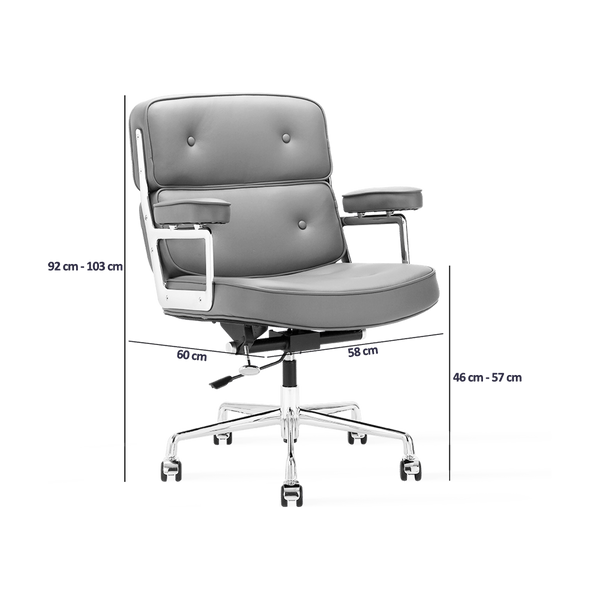 Medium Padded Leather Office ChairBlack