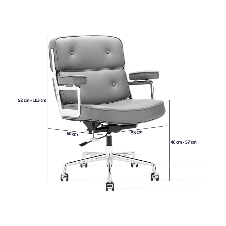 Medium Padded Leather Office ChairBlack