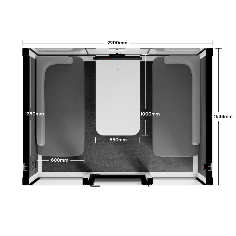 Quell+ - Mötesbås för 4 personerWhite / Dark Grey / Delux
