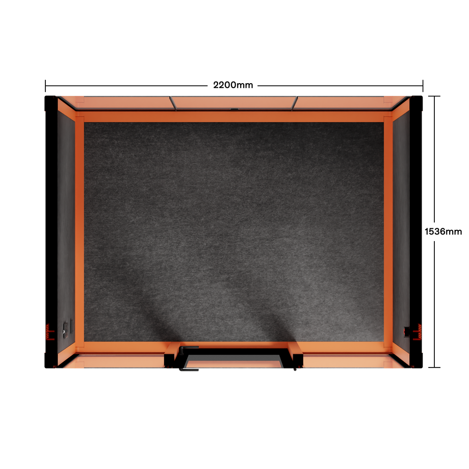 Quell+ - Mötesbås för 4 personerOrange / Dark Grey / No Furniture