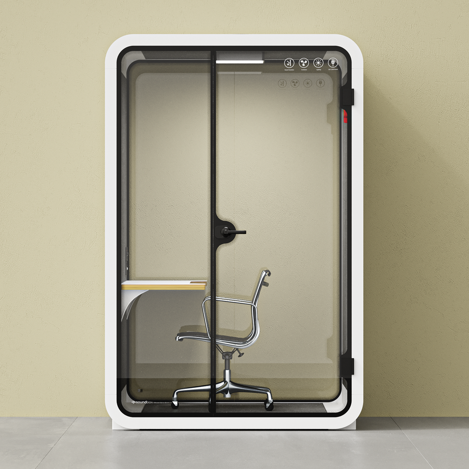 Toimistopuhelinosasto Quell - 2 henkilöäWhite / Dark Gray / Work Station + Designer Office Chair