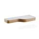 Compact wooden floating desk for solo phone booths – space-saving design for private work pods