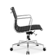 Medium Back Ribbed Leather Office Chair Black