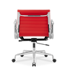 Medium Back Ribbed Leather Office Chair Red