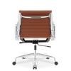 Medium Back Ribbed Leather Office Chair Tan