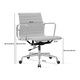 Medium Back Ribbed Leather Office Chair