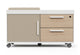Moda Mobile Storage Cabinet on a white background, featuring a two-drawer one-door design with E0-grade particleboard, melamine finish, PVC edge banding, upholstered fabric door panel, smooth slide rails, damping hinges, ABS handles and nylon caster wheels; modern mobile office storage cabinet engineered for durable, flexible and space-efficient workspace organisation. 