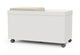 Moda Mobile Storage Cabinet on a white background, featuring a two-drawer one-door design with E0-grade particleboard, melamine finish, PVC edge banding, upholstered fabric door panel, smooth slide rails, damping hinges, ABS handles and nylon caster wheels; modern mobile office storage cabinet engineered for durable, flexible and space-efficient workspace organisation. 