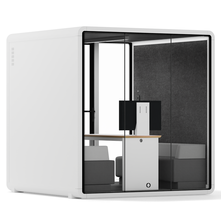 Quell+ - Mødeboks til 6 personerWhite / Dark Grey / Furniture Set 1