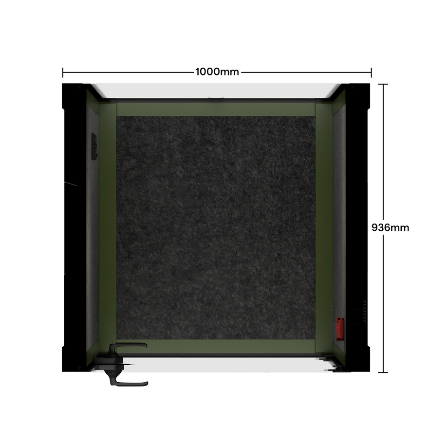 Office Pod Quell FlexGreen / Dark Grey / No Furniture