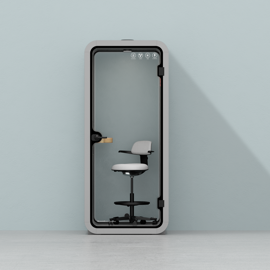 Office Pod Quell AcousticLight Grey / With Furniture / Dark Grey
