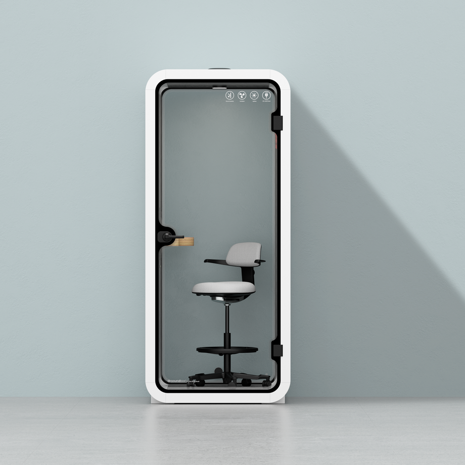 Office Pod Quell AcousticWhite / With Furniture / Dark Grey