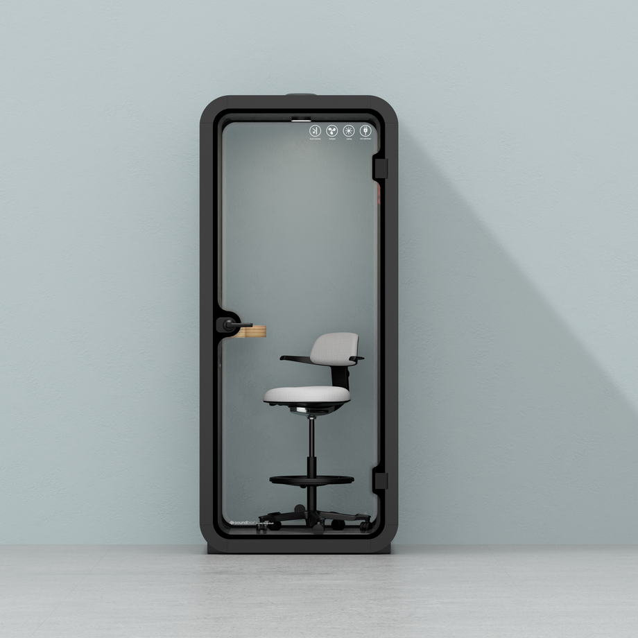 Office Pod Quell AcousticWooden / With Furniture / Dark Grey