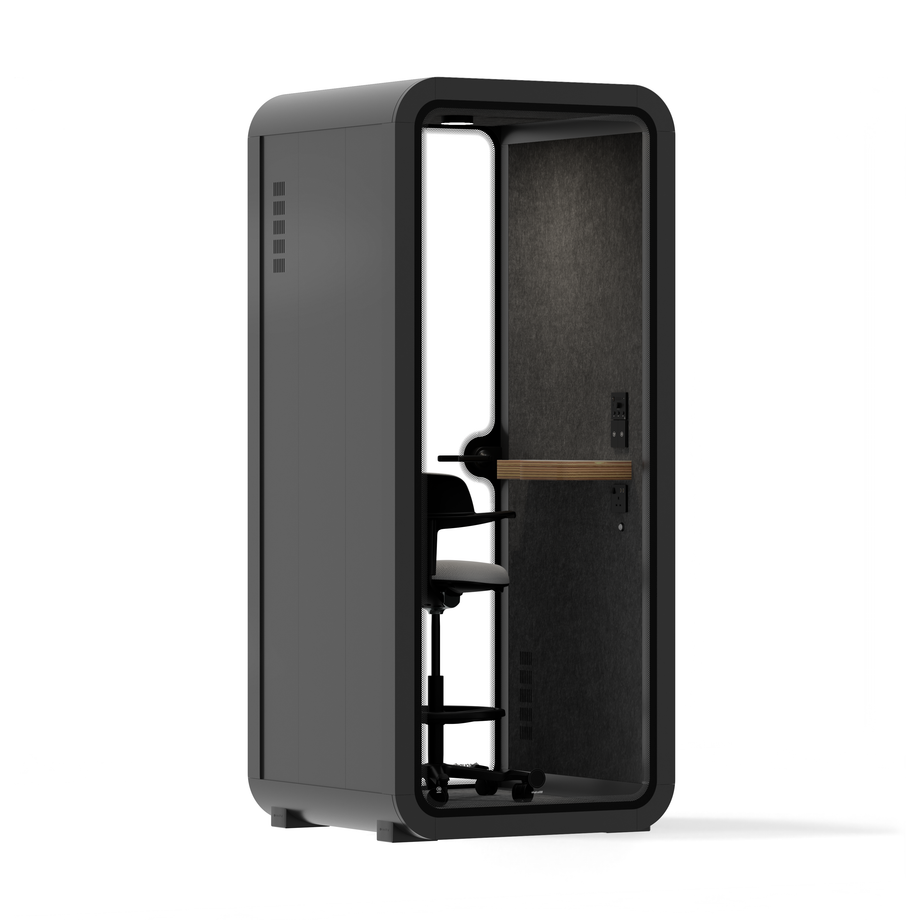 Office Pod Quell AcousticCharcoal / With Furniture / Dark Grey