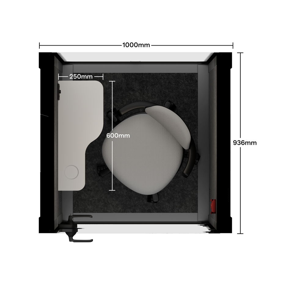 Office Pod Quell AcousticLight Grey / With Furniture / Dark Grey