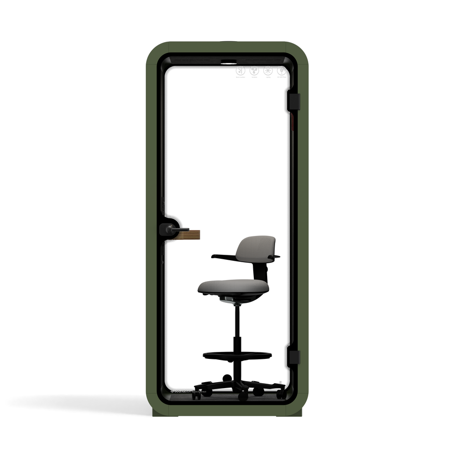 Office Pod Quell AcousticGreen / With Furniture / Dark Grey