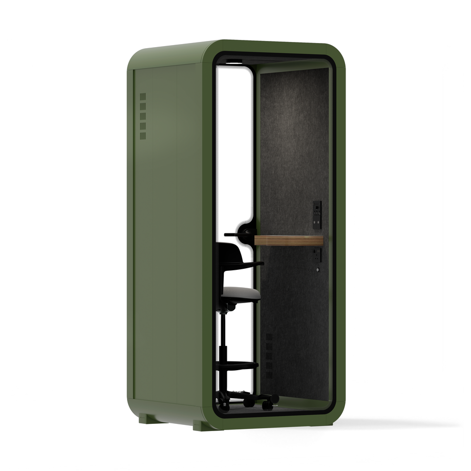 Office Pod Quell AcousticGreen / With Furniture / Dark Grey