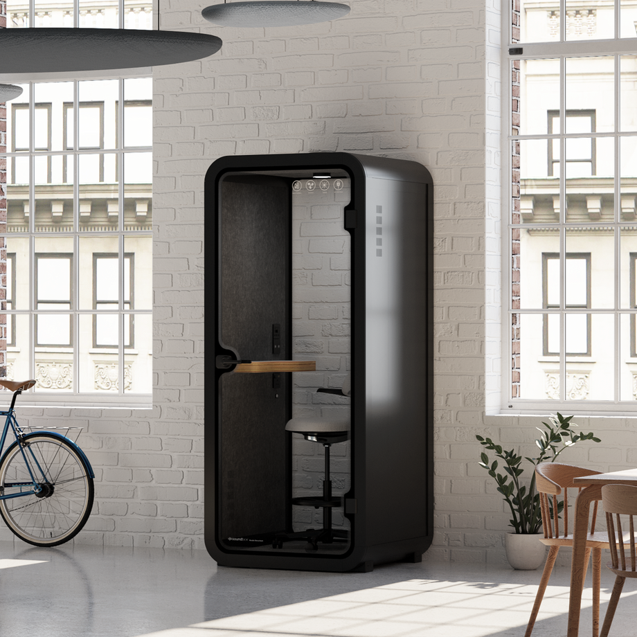 Office Pod Quell AcousticCharcoal / With Furniture / Dark Grey