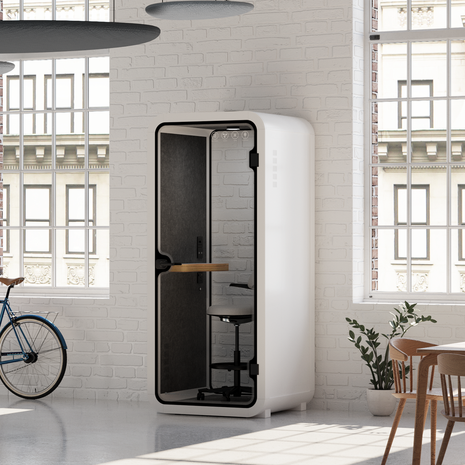Office Pod Quell AcousticWhite / With Furniture / Dark Grey
