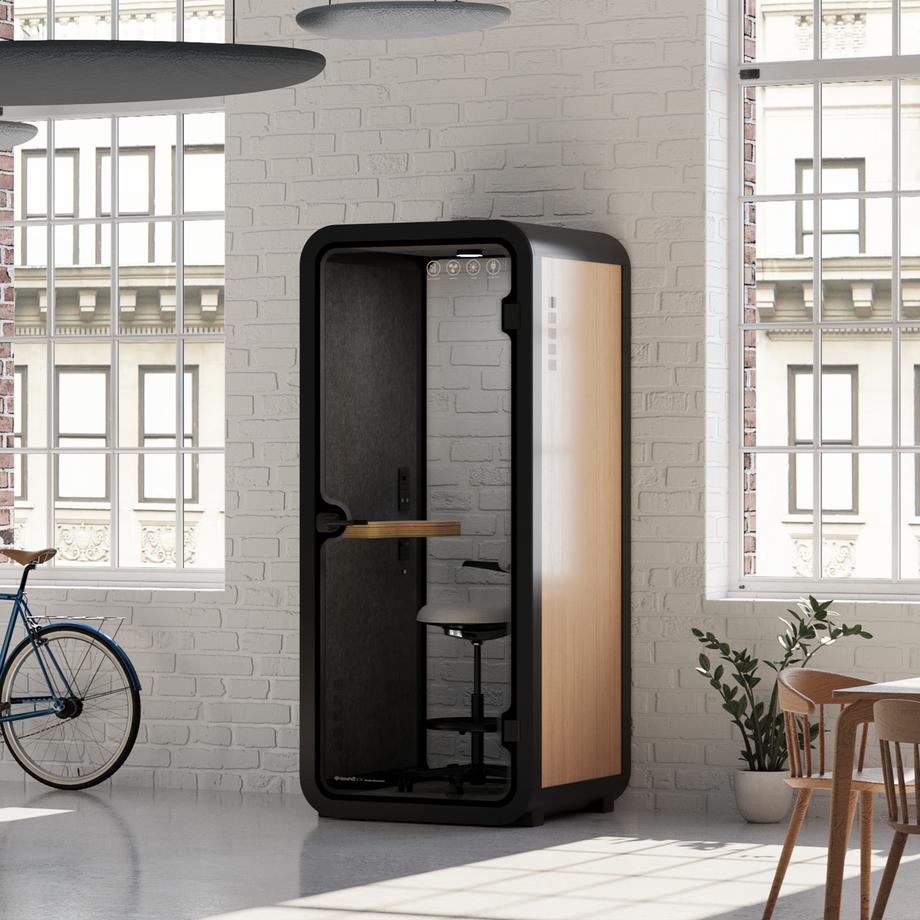 Office Pod Quell AcousticWooden / With Furniture / Dark Grey