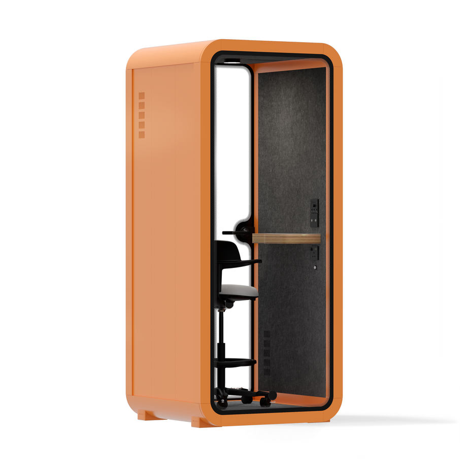 Office Pod Quell AcousticOrange / With Furniture / Dark Grey