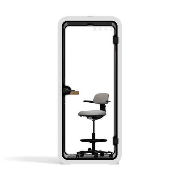 Office Pod Quell AcousticWhite / With Furniture / Dark Grey