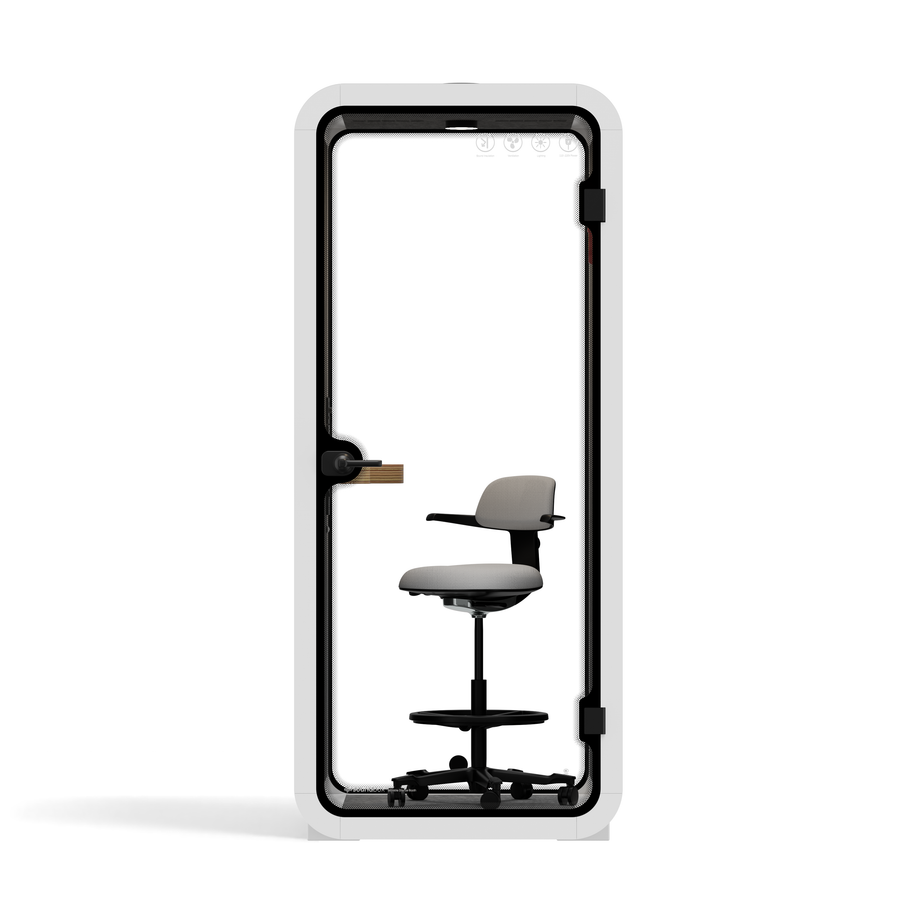 Office Pod Quell AcousticWhite / With Furniture / Dark Grey