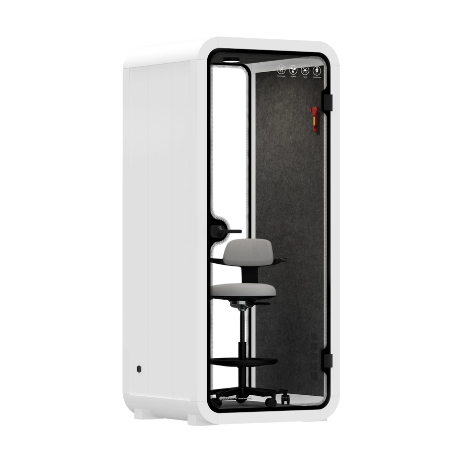 Office Pod Quell Akustyczny White / With Furniture / Dark Grey