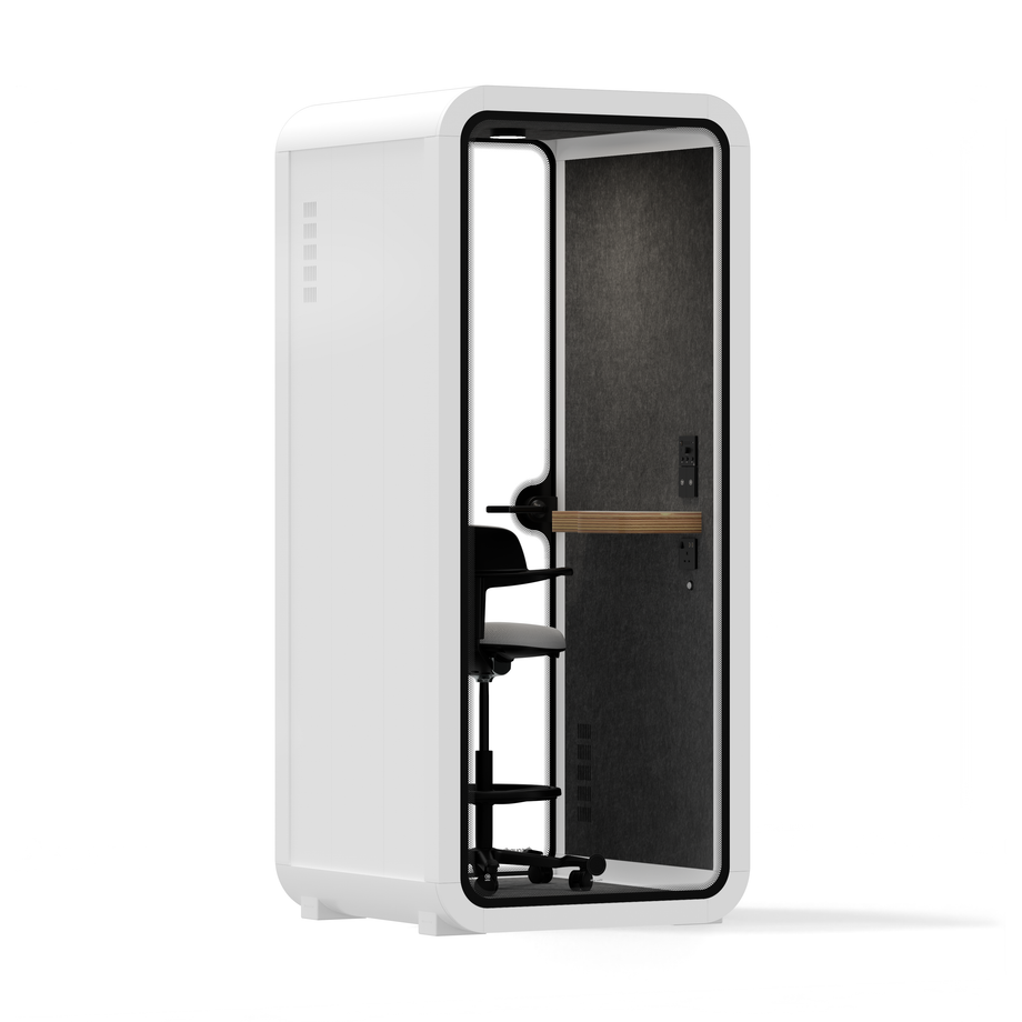 Office Pod Quell AcousticWhite / With Furniture / Dark Grey