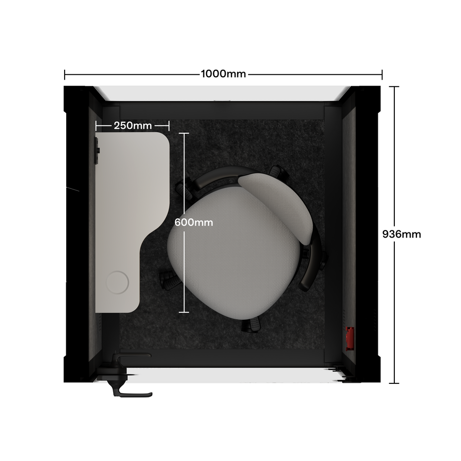 Office Pod Quell AcousticWooden / With Furniture / Dark Grey