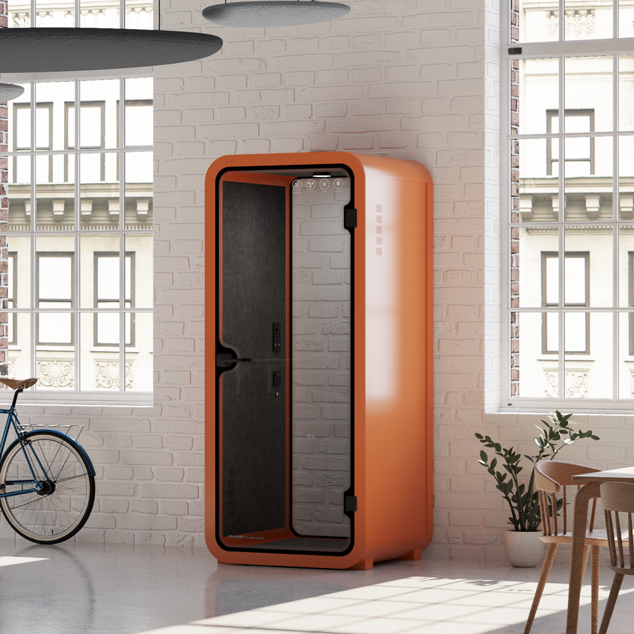 Office Pod Quell AcousticOrange / No Furniture / Dark Grey