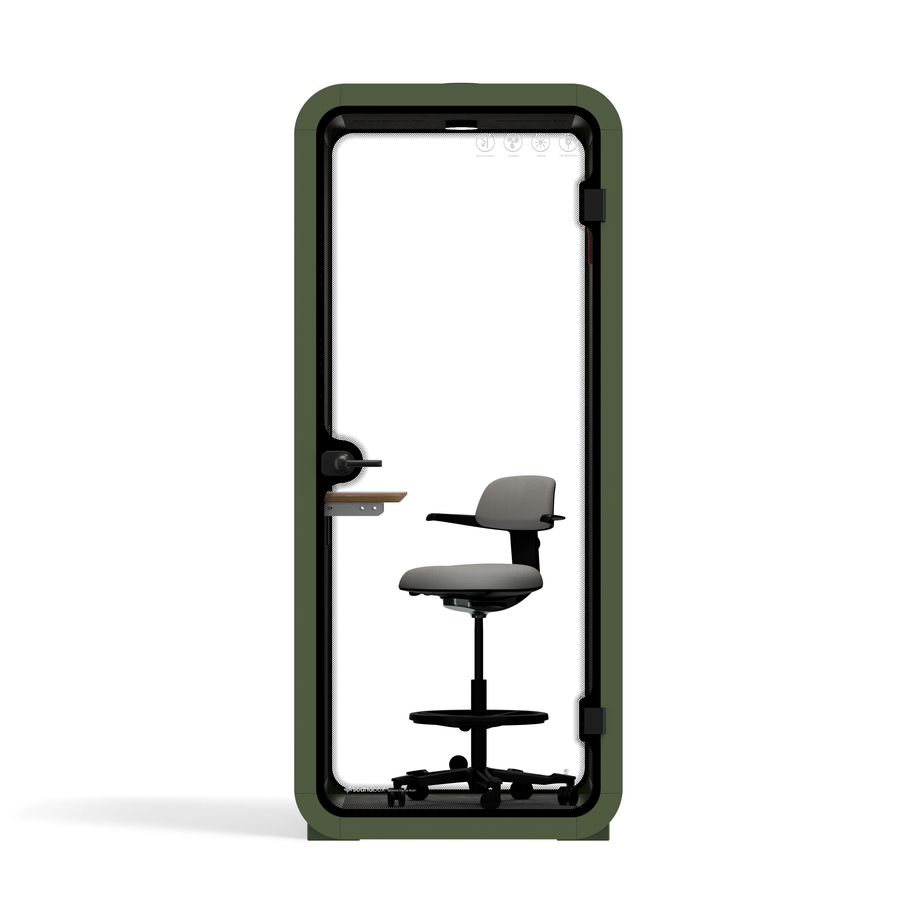 Office Pod Quell FlexGreen / Dark Grey / With Furniture