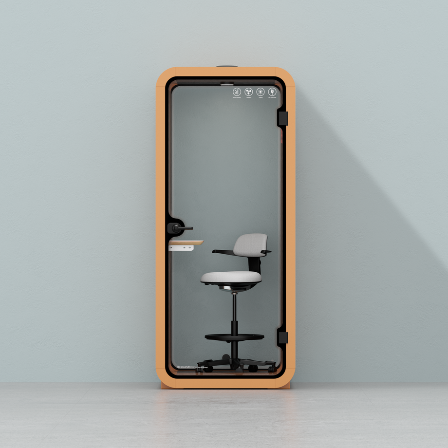 Office Pod Quell FlexOrange / Dark Grey / With Furniture