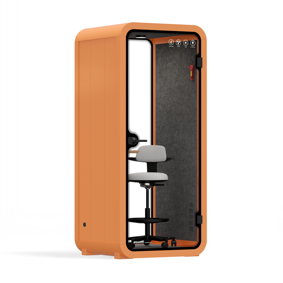 Office Pod Quell FlexOrange / Dark Grey / With Furniture