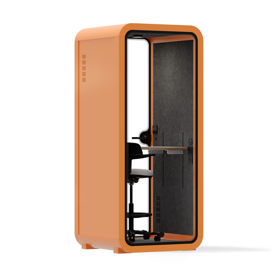 Office Pod Quell FlexOrange / Dark Grey / With Furniture