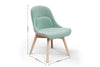A Bloom Beech Wood Office Chair with dimensions indicated on a white background. The dimensions are width 550mm, depth 620mm, height 820mm and seat height 450mm.