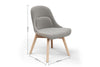 A Bloom Beech Wood Office Chair with dimensions indicated on a white background. The dimensions are width 550mm, depth 620mm, height 820mm and seat height 450mm.