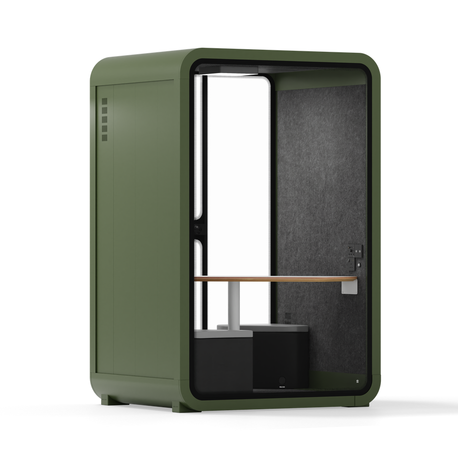Toimistopuhelinosasto Quell - 2 henkilöäGreen / Dark Gray / Meeting Room + Table + Corner Stool