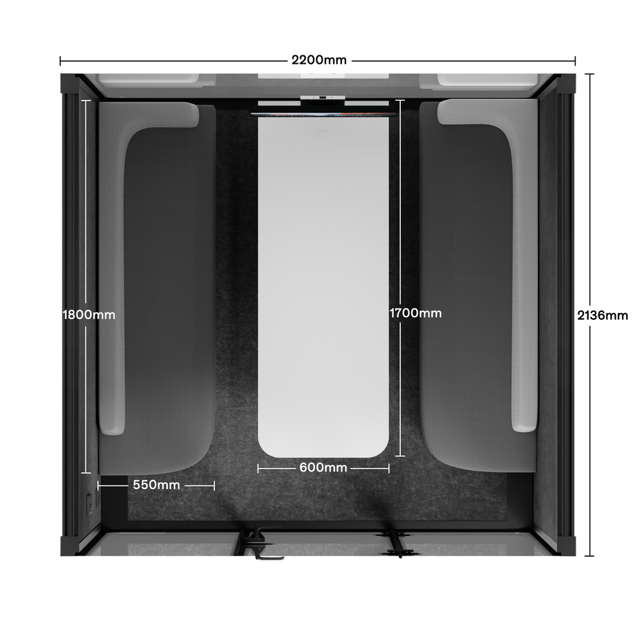 Mötesbås Quell - 6 personBlack / Dark Grey / Furniture Set 1