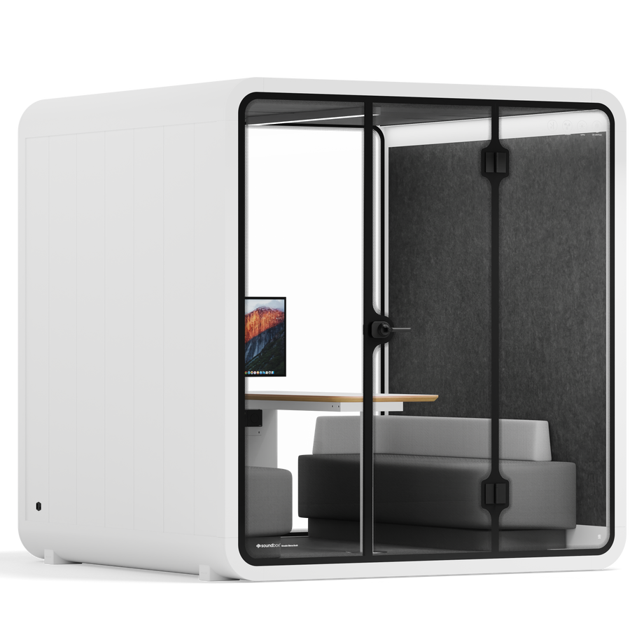 Mötesbås Quell - 6 personWhite / Dark Grey / Furniture Set 1