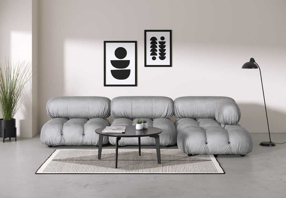 Bellini SeccionalLight Gray Velvet
