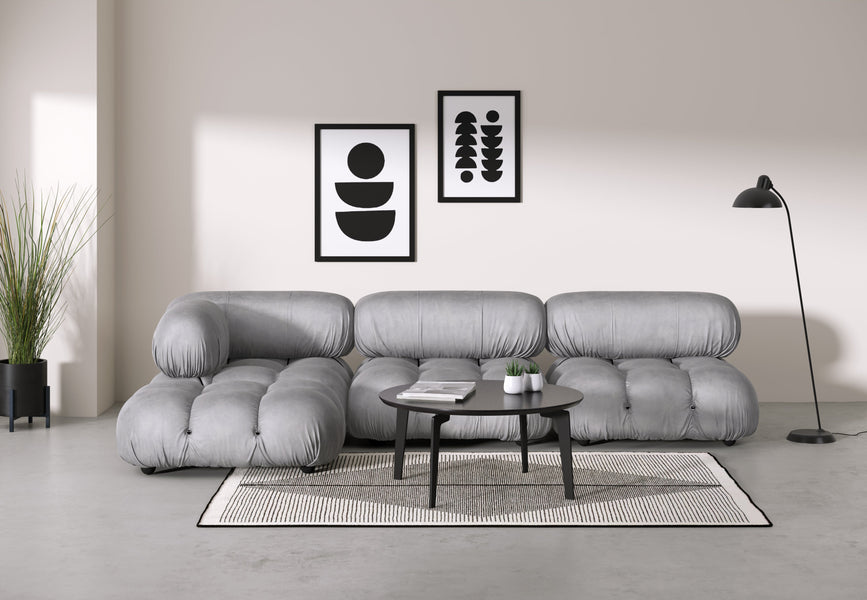 Bellini SectionalLight Gray Velvet