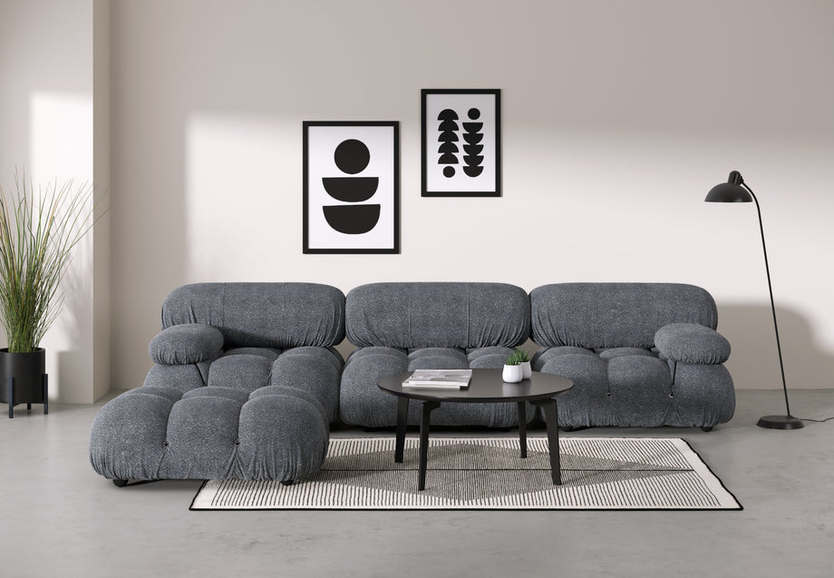 Bellini OttomanGray Boucle