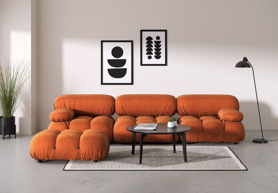 Bellini OttomanApricot Velvet