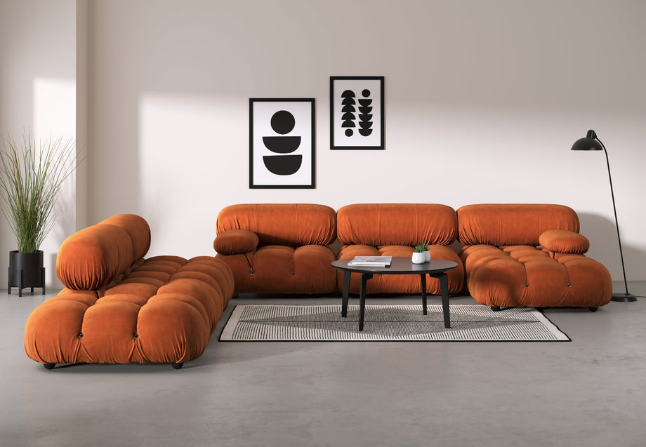 Seccional grande BelliniApricot Velvet