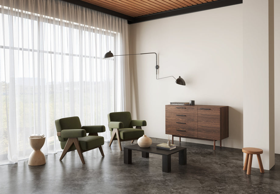 Sillón JeanneretOlive Green Velvet