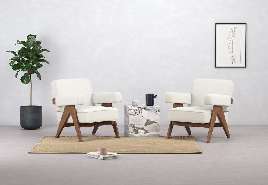 Sillón JeanneretCream Linen
