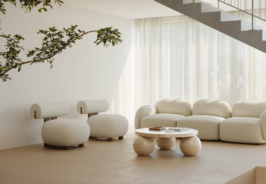 GigiGigi - Gigi Three Seater Sofa, White Boucle